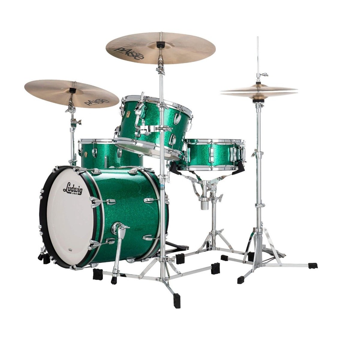 Ludwig Classic Maple 3pc Jazzette Drum Set Green Sparkle