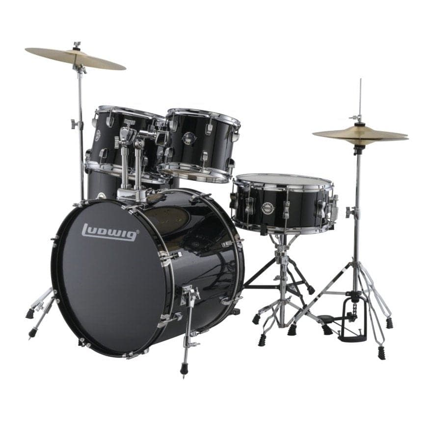 Ludwig Accent Fuse 5pc Drum Set w/ Cymbals Black