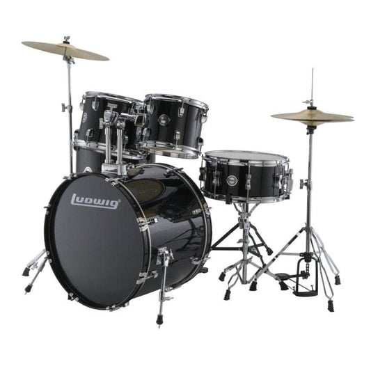 Ludwig Accent Fuse 5pc Drum Set w/ Cymbals Black