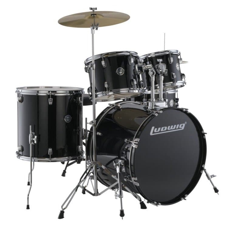 Ludwig Accent Fuse 5pc Drum Set w/ Cymbals Black