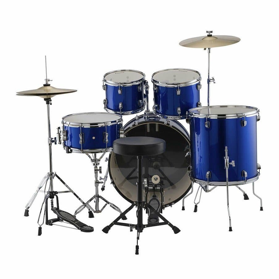 Ludwig Accent Drive 5pc Drum Set w/ Cymbals Blue Foil
