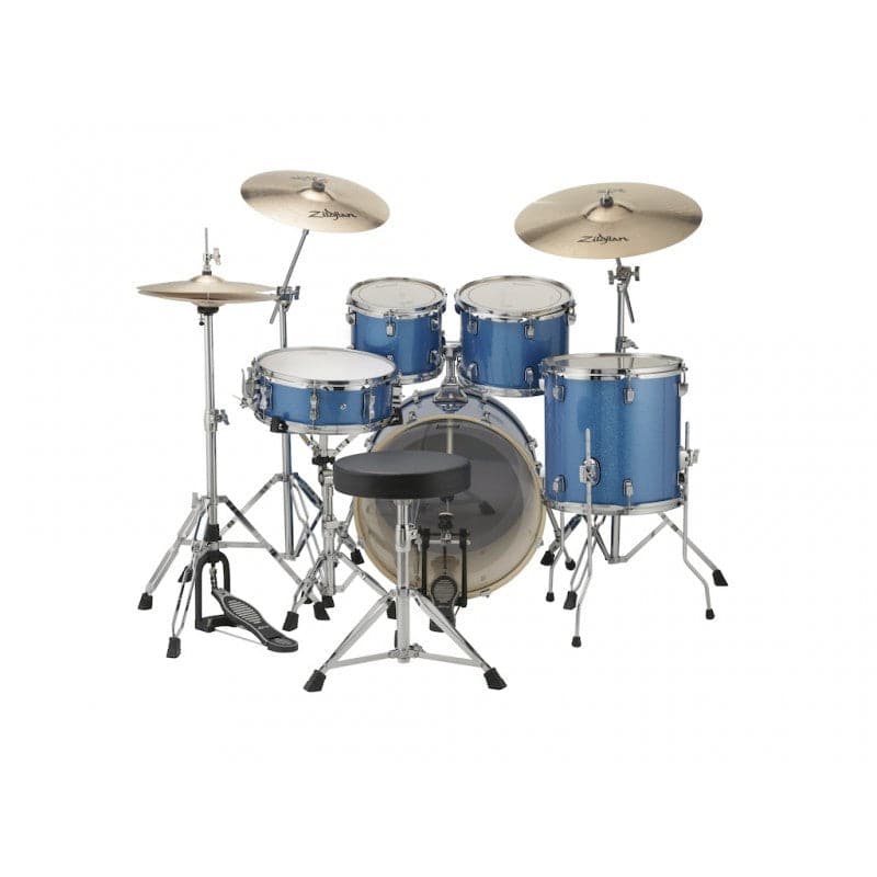Ludwig Element Evolution 5pc Drum Set with Zildjian I Series Cymbals - 20 Set - Blue Sparkle