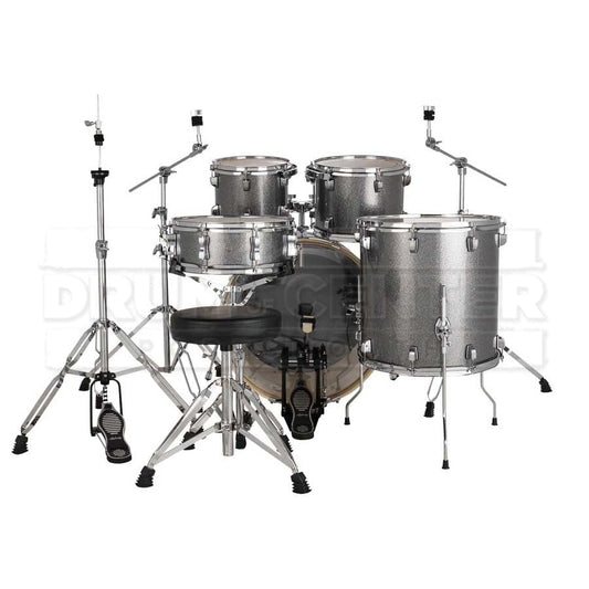 Ludwig Evolution 5pc Drum Set with Cymbals and Hardware Platinum Sparkle