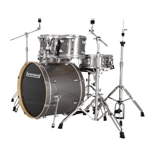 Ludwig Evolution 6pc Drum Set with Cymbals and Hardware Platinum Sparkle
