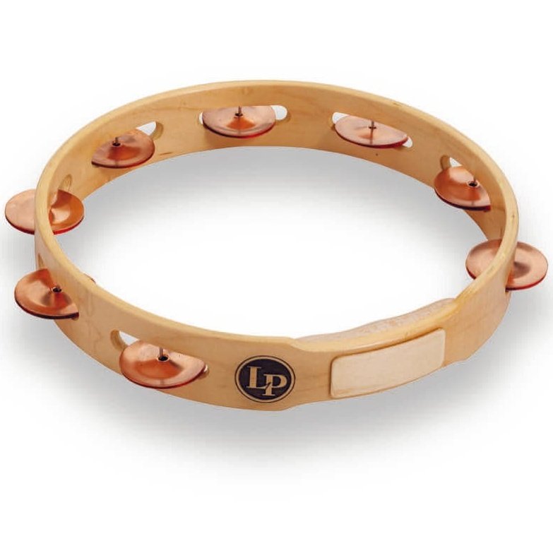 Latin Percussion LP381-C LP Accent 10" Single Row Wood Tambourine with Copper Jingles