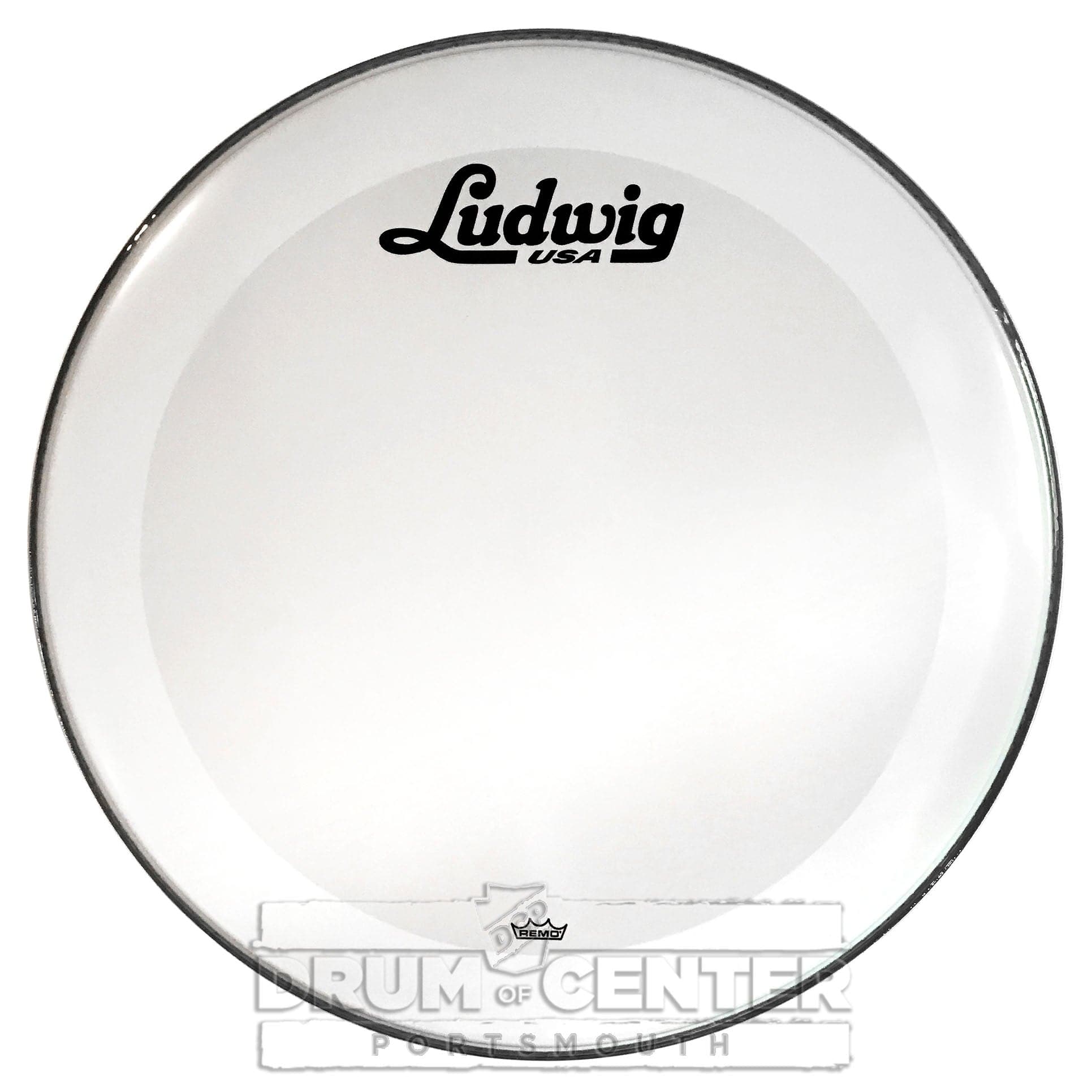 Ludwig Bass Drum Logo Head : 18" P3 Smooth White w/ Script Logo