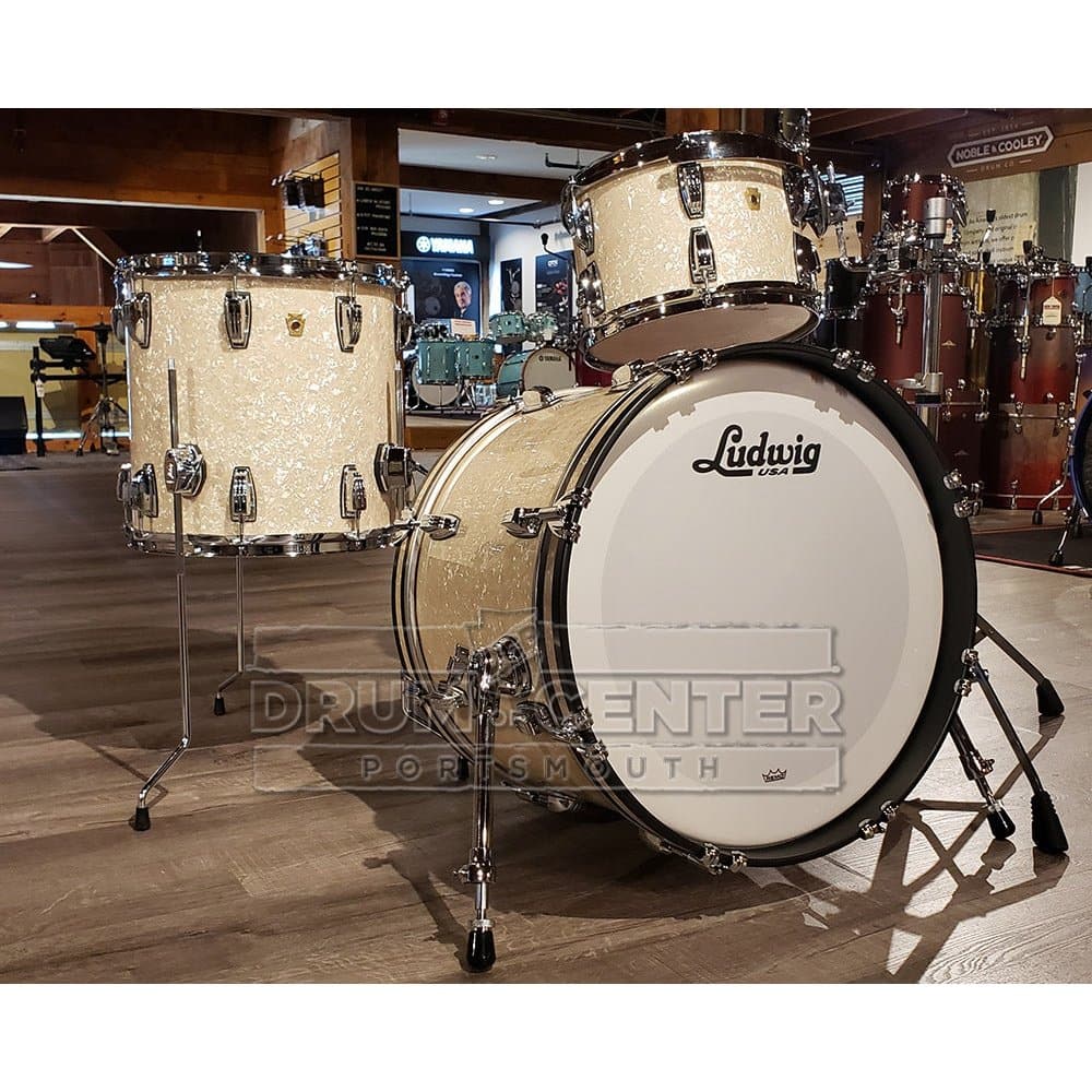 Ludwig Legacy Mahogany 3pc Drum Set Vintage White Marine