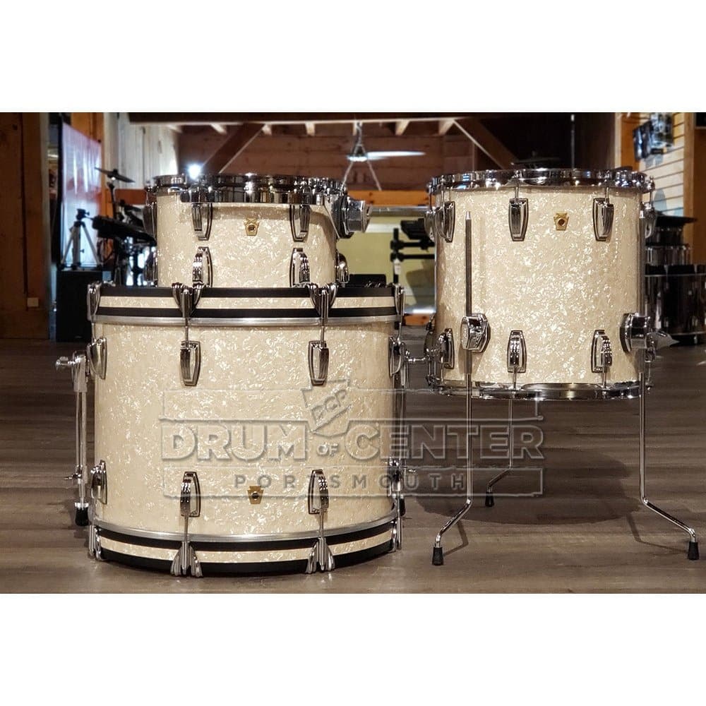Ludwig Legacy Mahogany 3pc Drum Set Vintage White Marine
