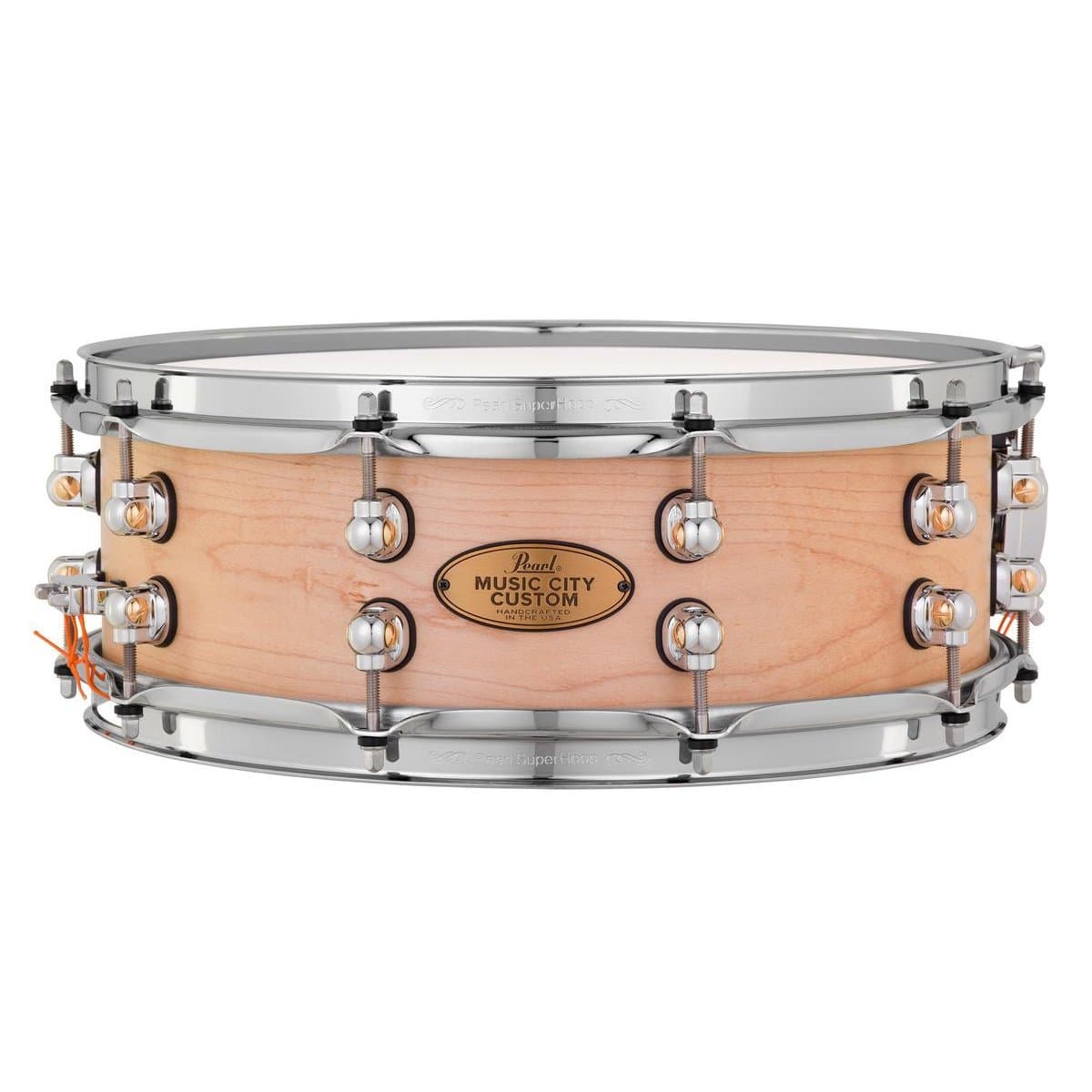 Pearl Music City Custom Solid Maple 14x5 Snare Drum - Hand-Rubbed Natural