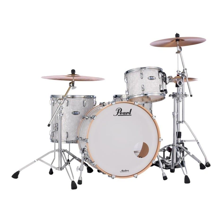 Pearl Masters Maple Complete 3pc Drum Set w/24bd - White Marine Pearl