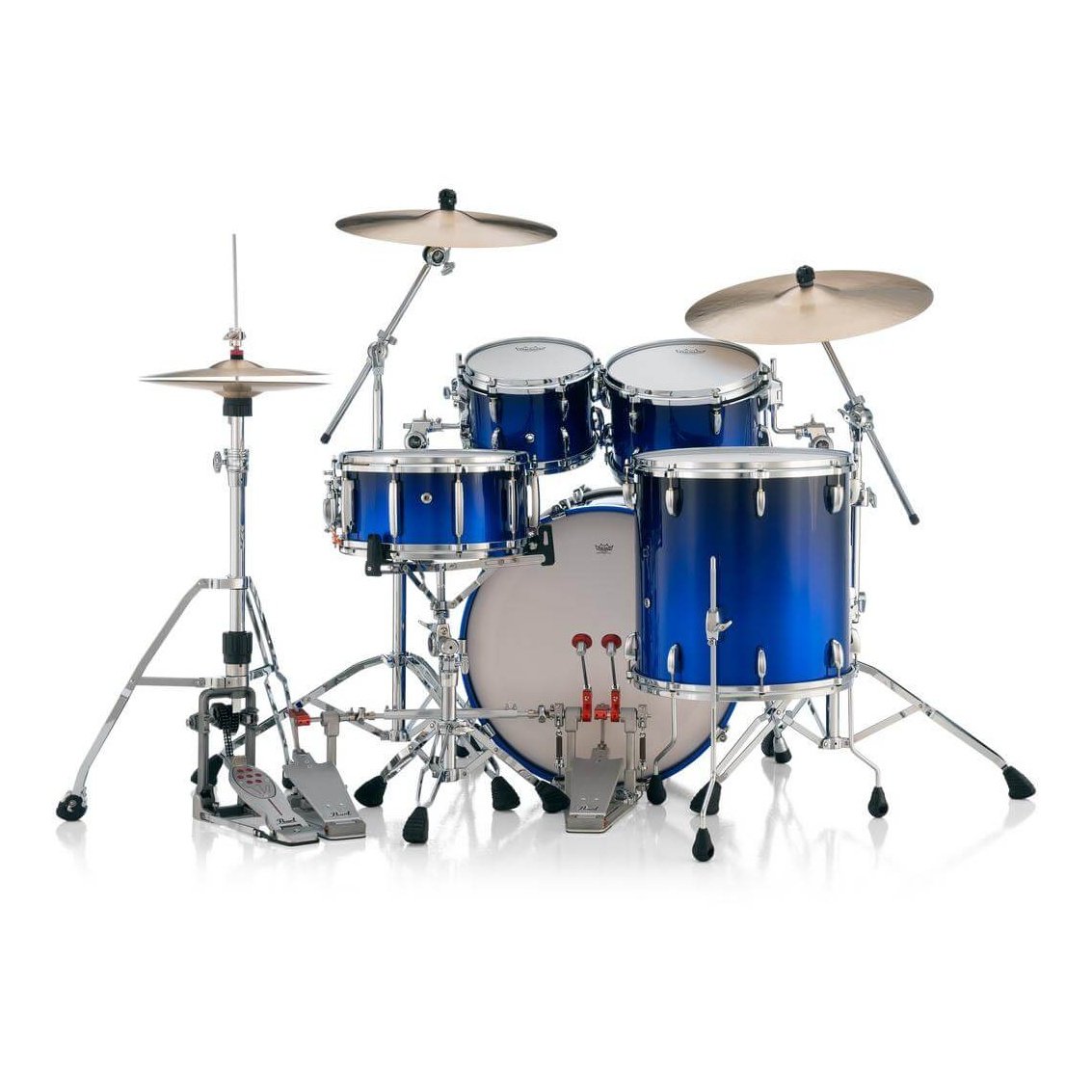 Pearl Masters Maple Pure 4pc Drum Set w/22x16BD w/L-Bracket R2 Mounts Kobalt Blue Fade Metallic