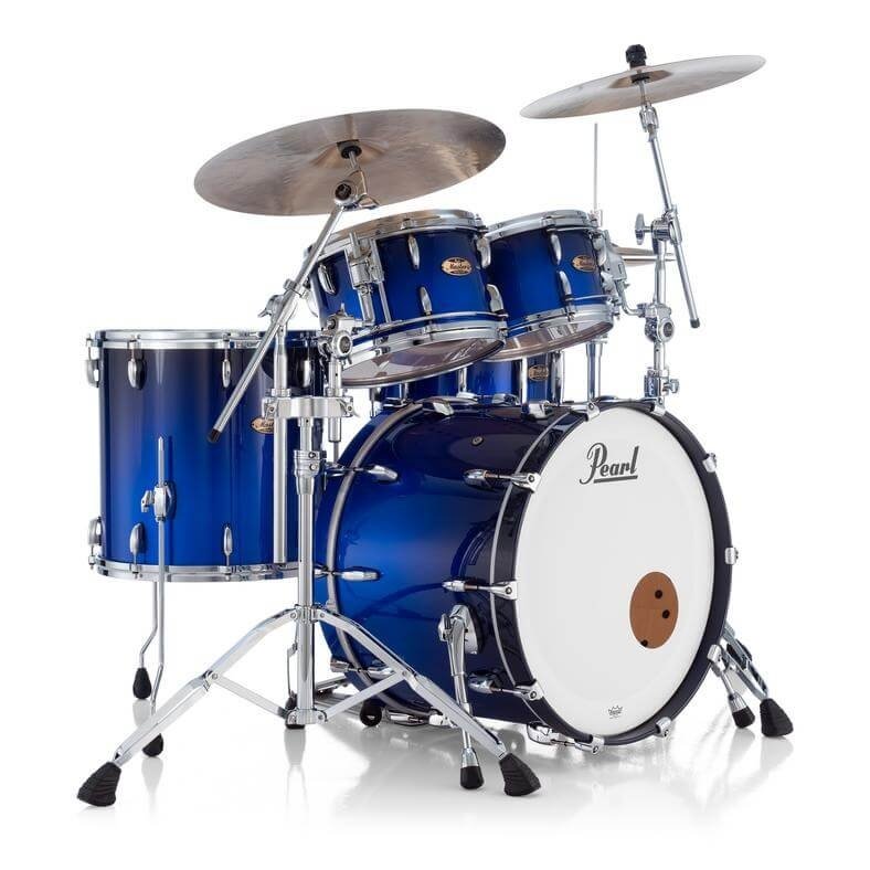 Pearl Masters Maple Pure 4pc Drum Set w/22x16BD w/L-Bracket R2 Mounts Kobalt Blue Fade Metallic