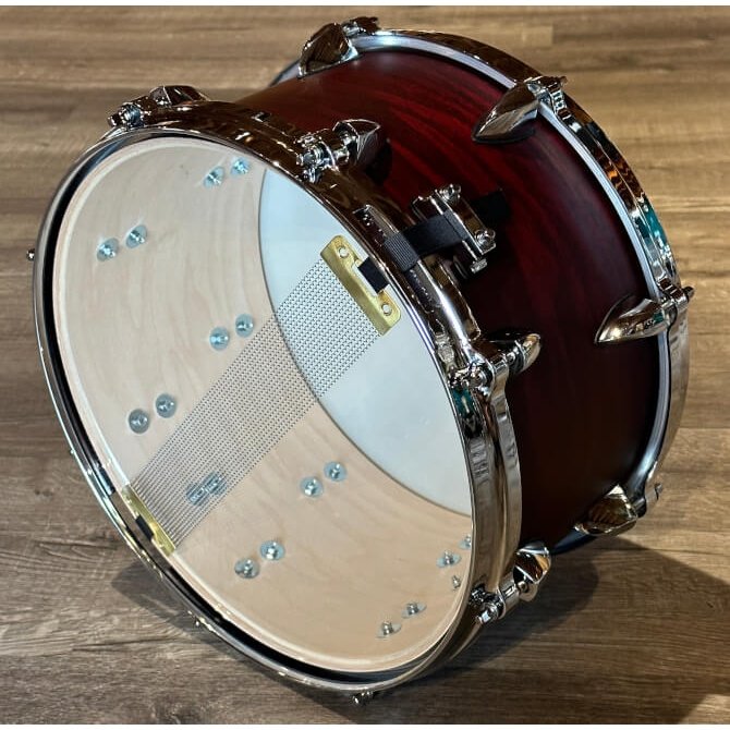Used Orange County Maple/Ash Hybrid Snare Drum 13x7 Chestnut Stain