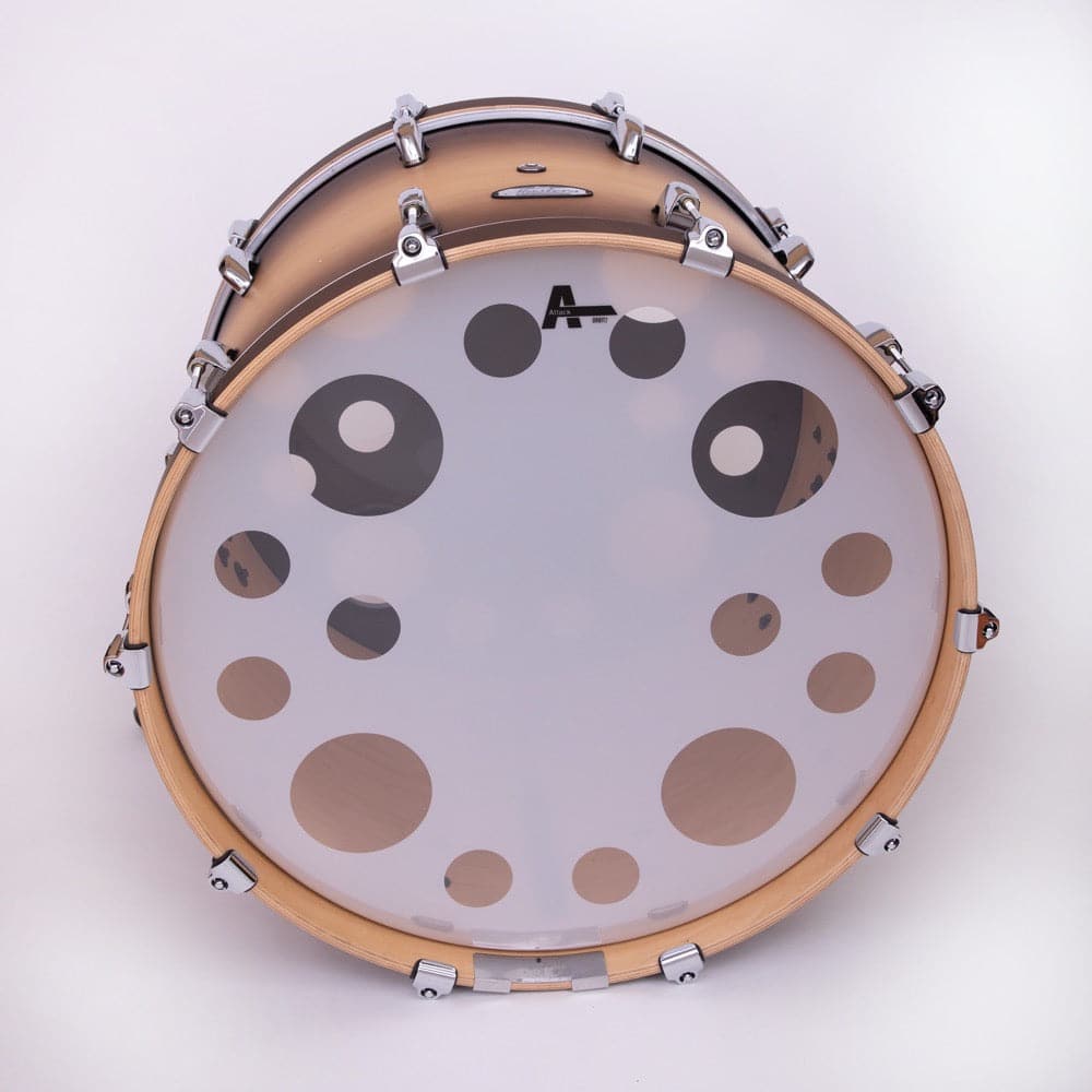 Attack Orbit Series Clear/White 2 Ply Batter Drum Head - 24"