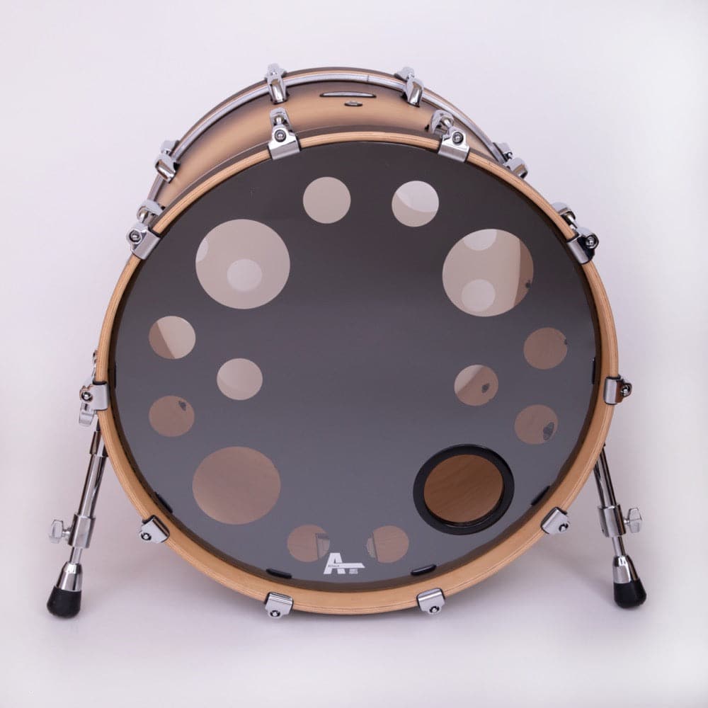 Attack Orbit Series Clear/Black Ported Drum Head - 24"