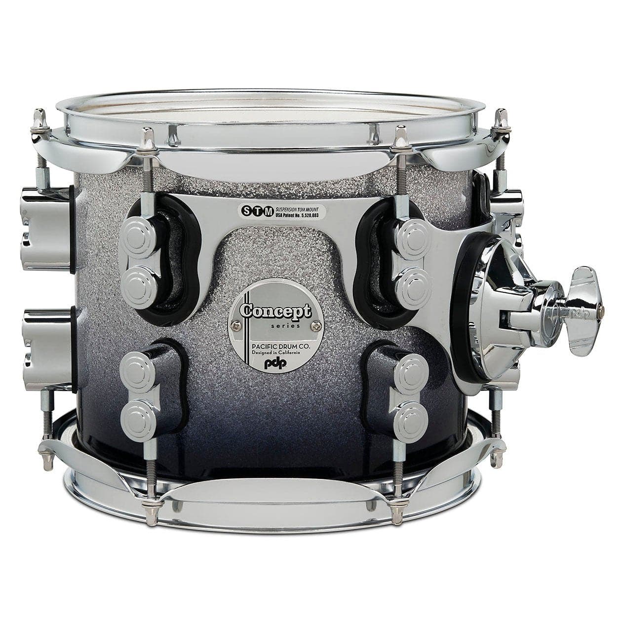 PDP Concept Maple Tom 8x7 Silver To Black Fade