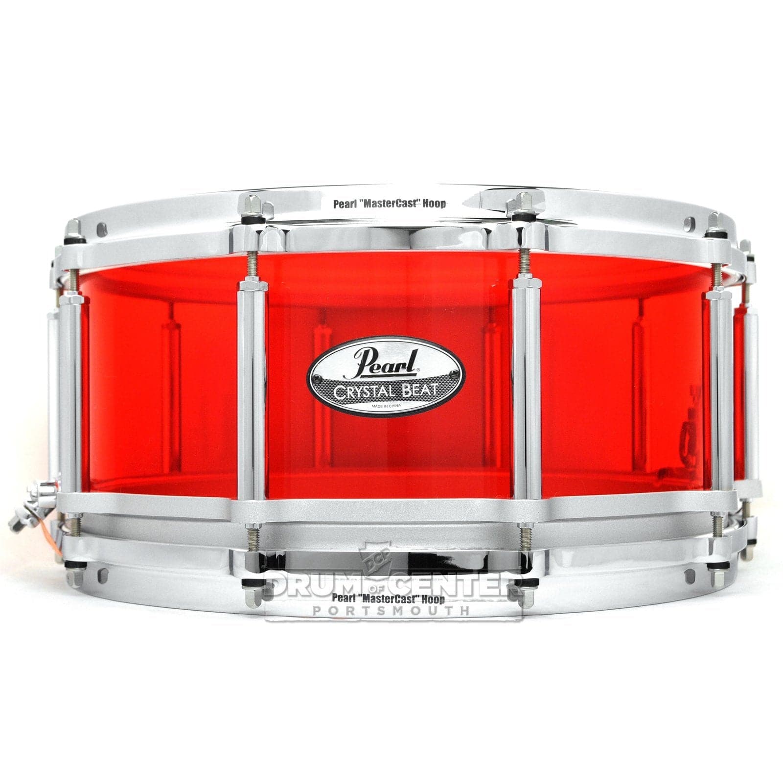 Pearl Crystal Beat Acrylic Free Floating Snare Drum 14x6.5 Ruby Red