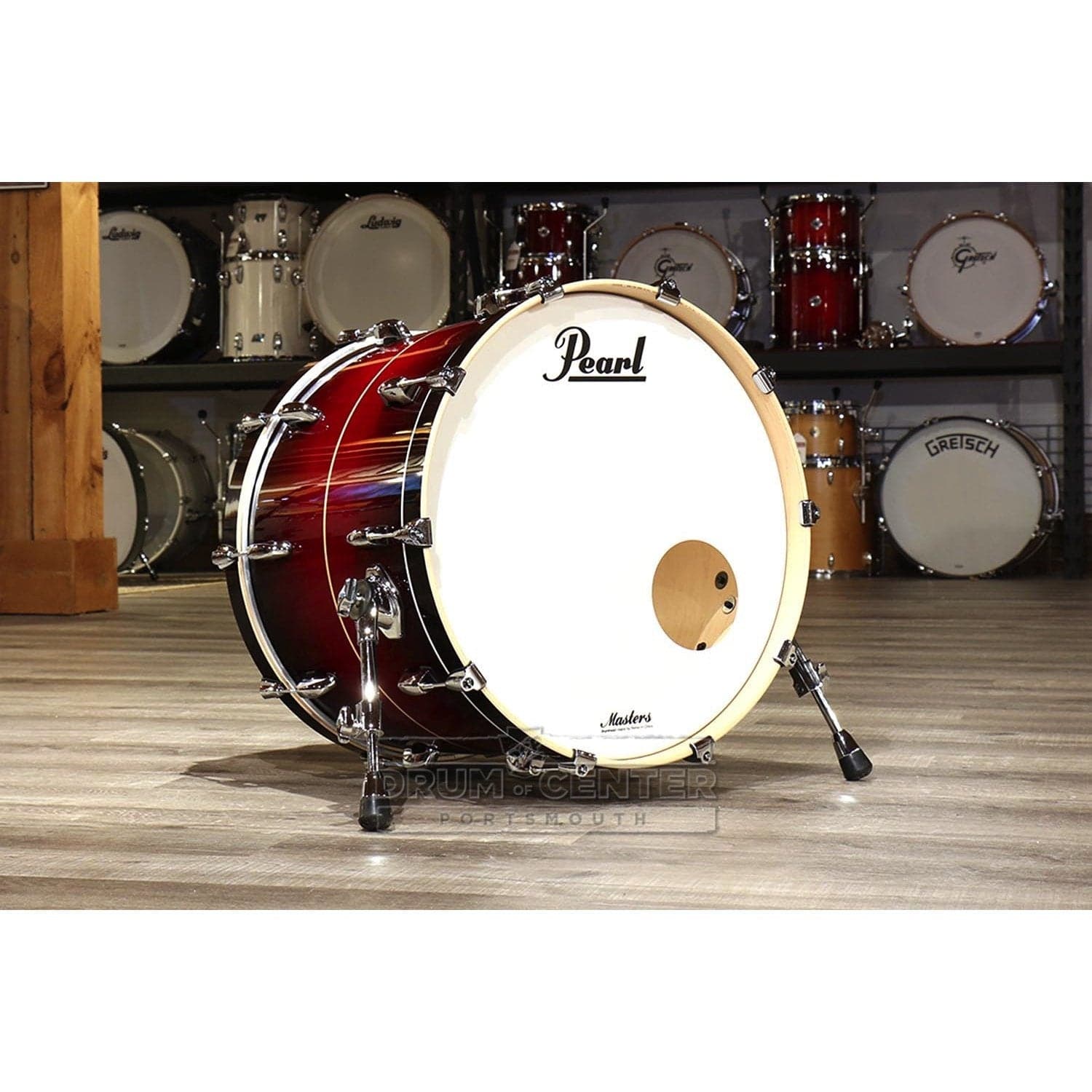 Pearl Masters Maple Complete 22x16 Bass Drum - Natural Banded Redburst