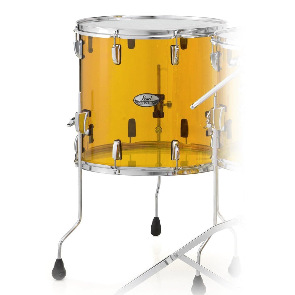 Pearl Crystal Beat Acrylic Floor Tom 16x15 Tangerine Glass