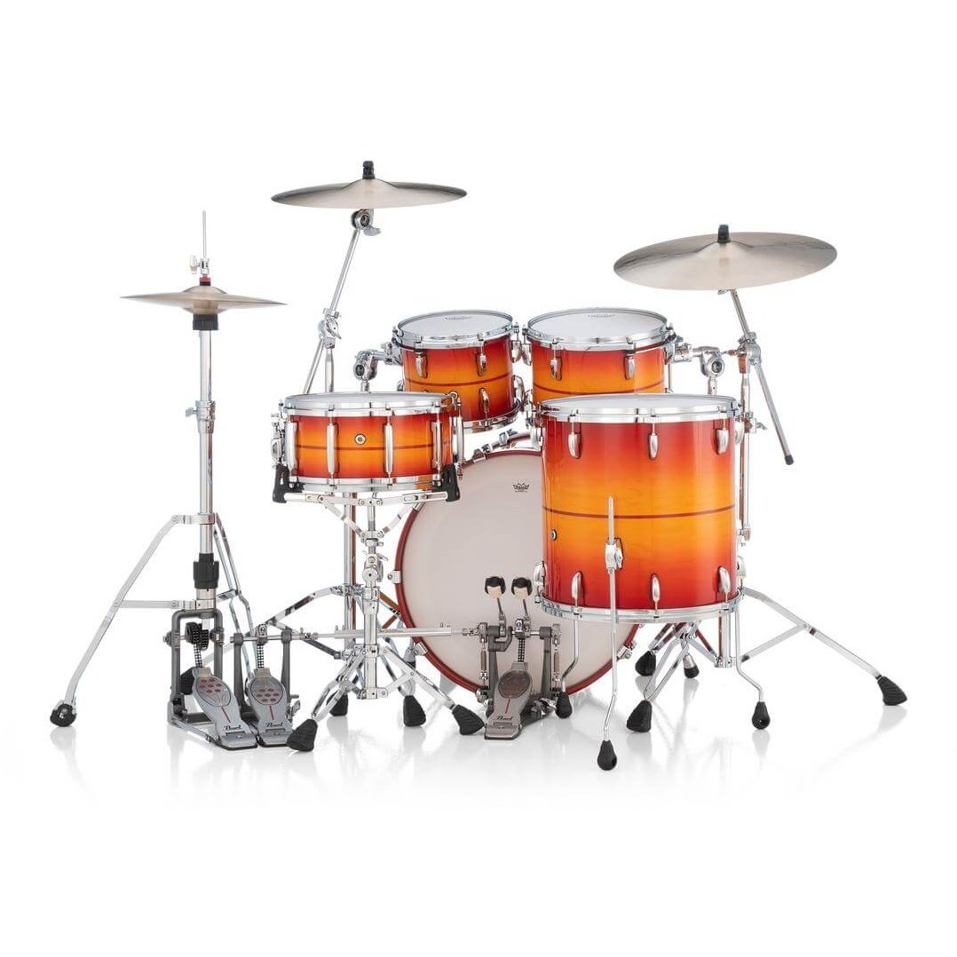 Pearl Masters Maple/Gum 4pc Drum Set w/22x18BD w/Standard R2 Mounts Sunburst Redstripe