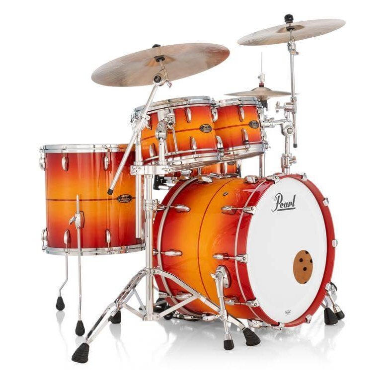 Pearl Masters Maple/Gum 4pc Drum Set w/22x18BD w/Standard R2 Mounts Sunburst Redstripe