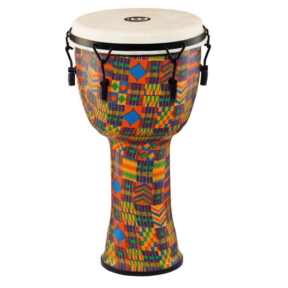 Meinl Lug Tuned Travel Djembe, 12, Kenyan Quilt, Goat Head