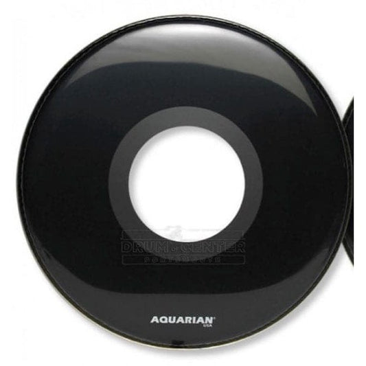 Aquarian Bass Drum Heads : Center Ported Resonant Bass Drumhead 16 Black