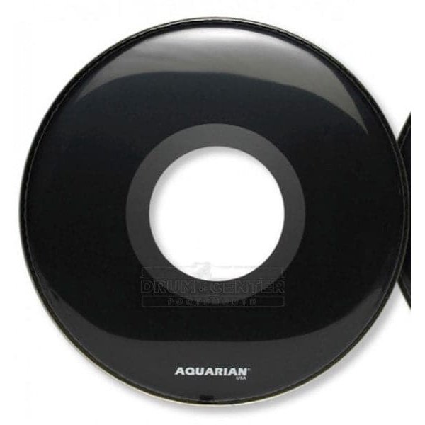 Aquarian Bass Drum Heads : Center Ported Resonant Bass Drumhead 26 Black