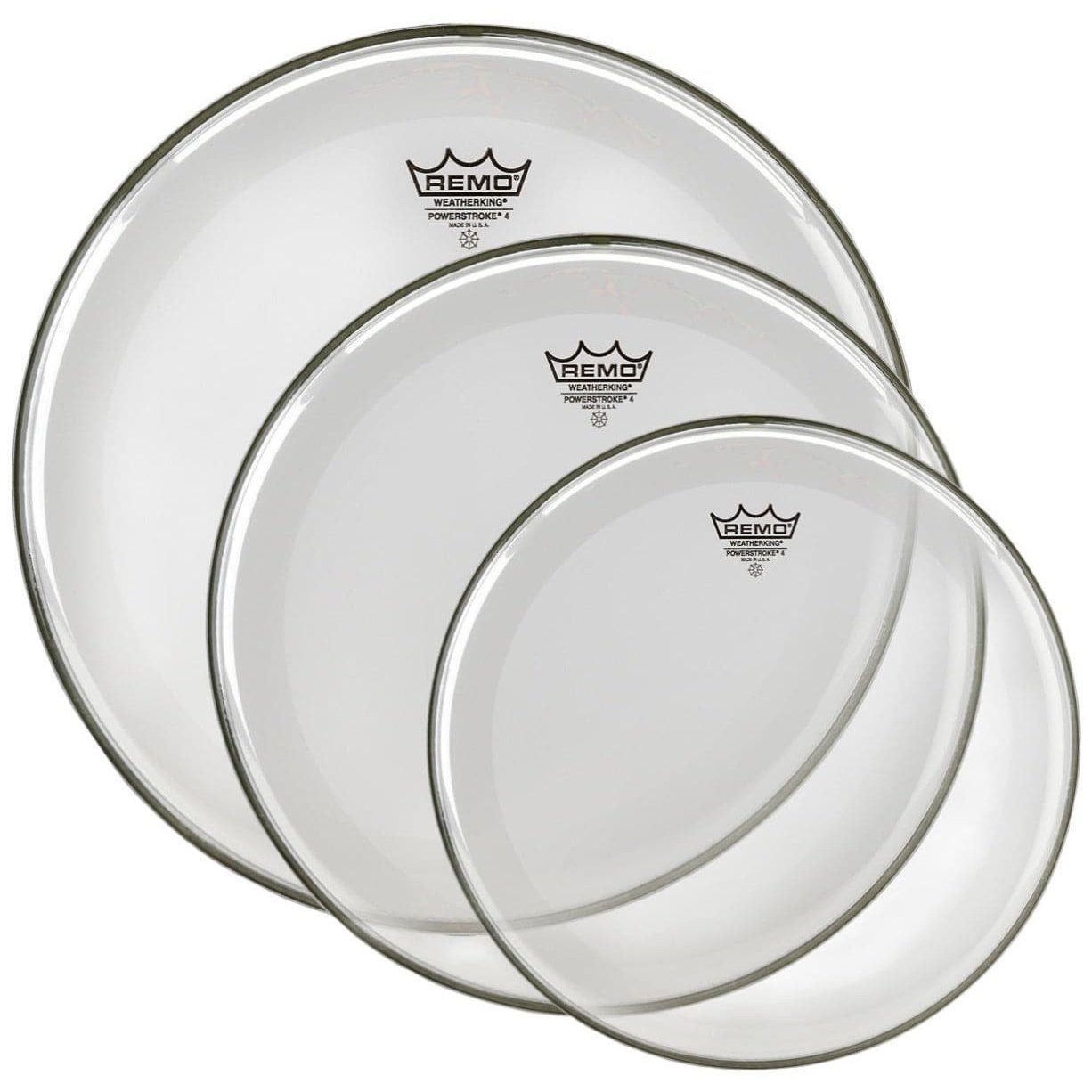 Remo Powerstroke 4 Clear Drum Head Pack 10/12/16
