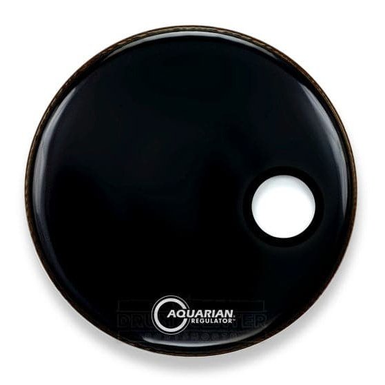 Aquarian Bass Drum Heads : Small Ported Resonant Bass Drumhead 20 Black