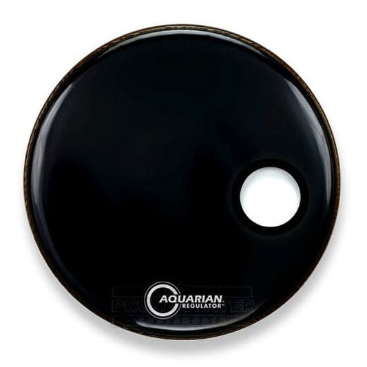 Aquarian Bass Drum Heads : Small Ported Resonant Bass Drumhead 20 Black