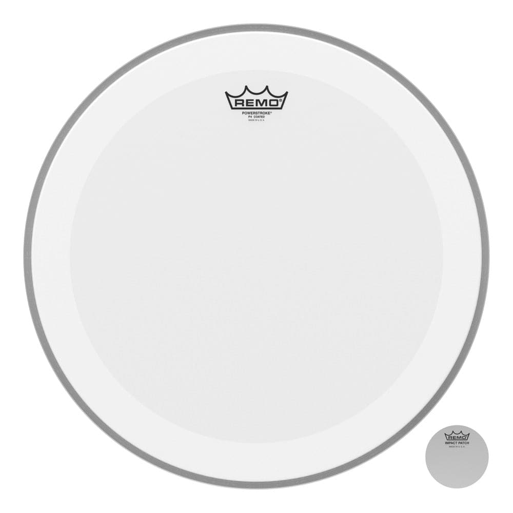 Remo Coated Powerstroke P4 22 Inch Bass Drum Head : With Impact Patch