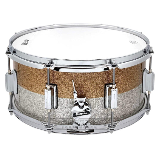 Rogers Powertone Limited Edition Snare Drum 14x6.5 Gold/Silver Two-Tone Lacquer
