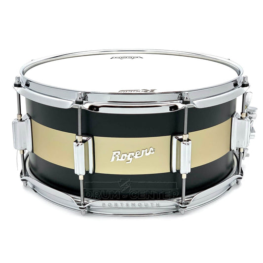 Rogers Tower Limited Edition Snare Drum 14x6.5 Satin Black/Gold Duco