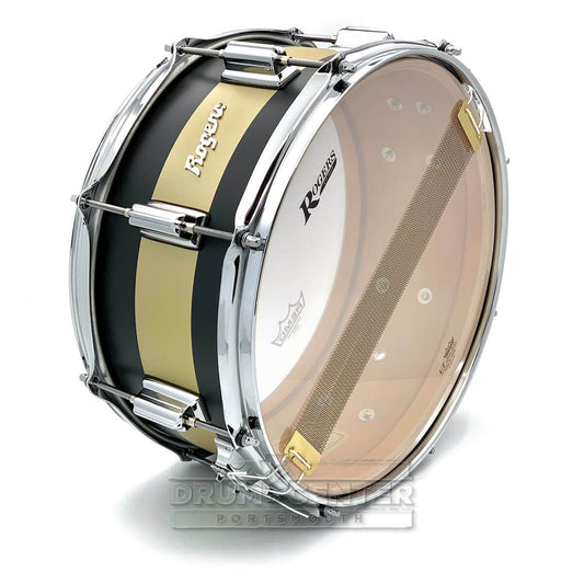 Rogers Tower Limited Edition Snare Drum 14x6.5 Satin Black/Gold Duco
