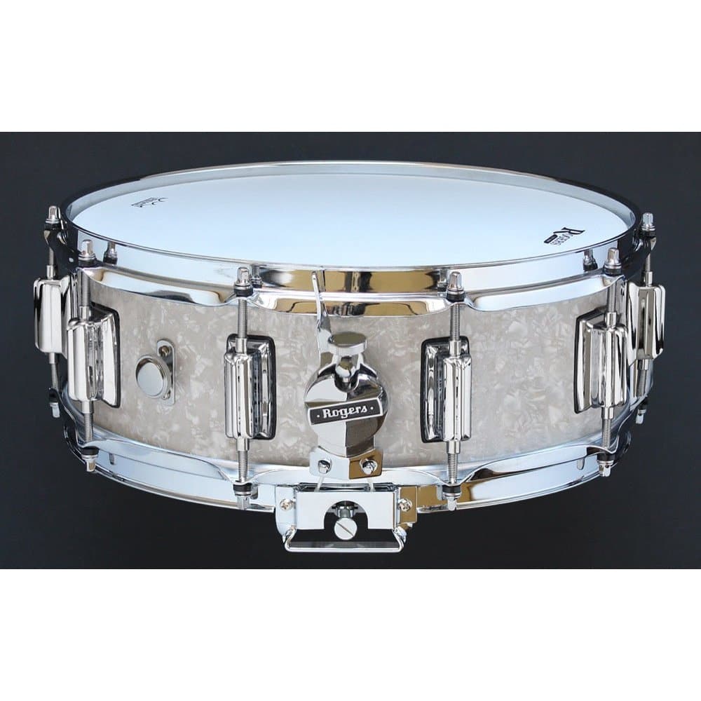 Rogers Dyna-sonic 14x5 Wood Shell Snare Drum White Marine Pearl w/Beavertail Lugs