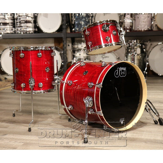DW Performance 3pc Lacquer Drum Set 20/12/14 Cherry Stain