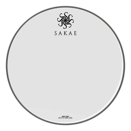 Sakae Bass Drum Logo Head: Ambassador Smooth White 20"