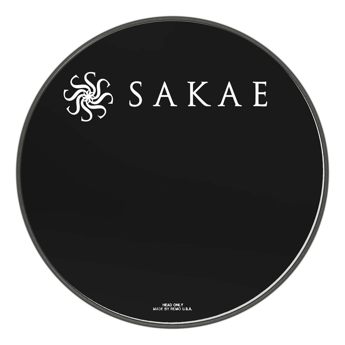 Sakae Bass Drum Logo Head: Powerstroke 3 Ebony 22"