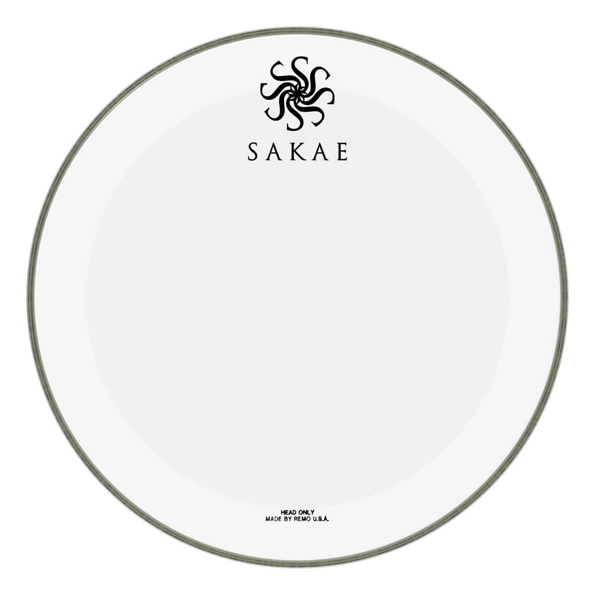 Sakae Bass Drum Logo Head: Powerstroke 3 Smooth White 24"
