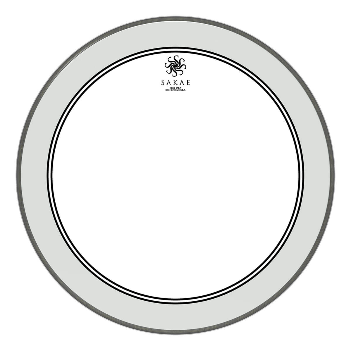 Sakae Bass Drum Logo Head: Powerstroke 3 Clear 18"