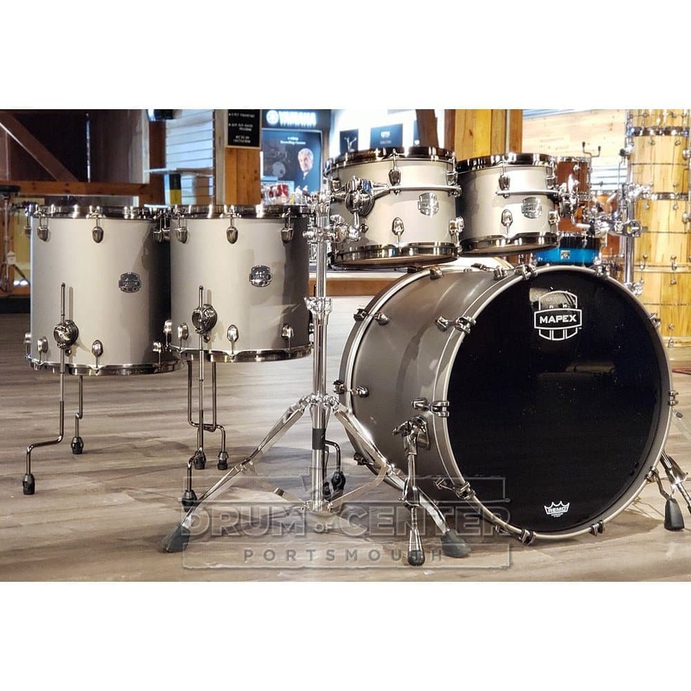 Mapex Saturn Evolution Workhorse 5 Pc Birch Drum Set Without Snare - 22/10/12/14/16 - Gun Metal Grey