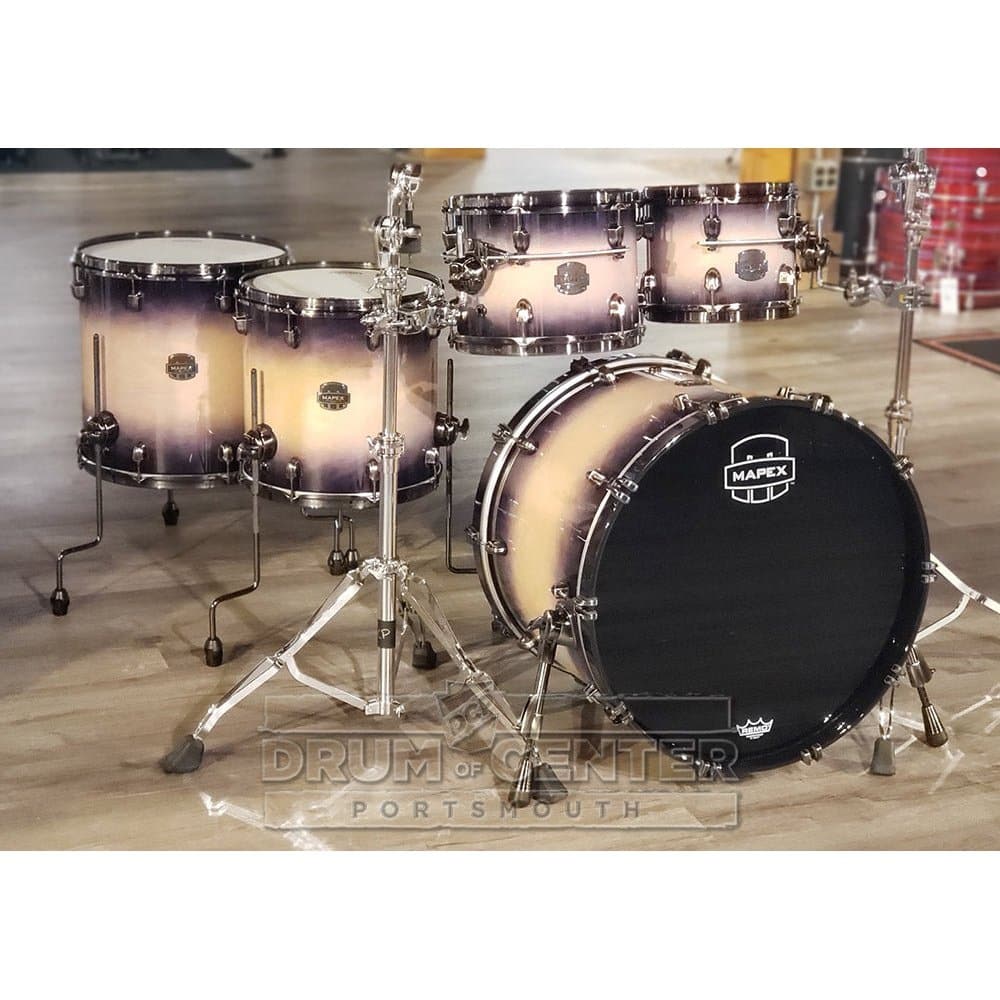 Mapex Saturn Evolution Workhorse 5 Pc Maple Drum Set Without Snare - 22/10/12/14/16 - Exotic Violet Burst