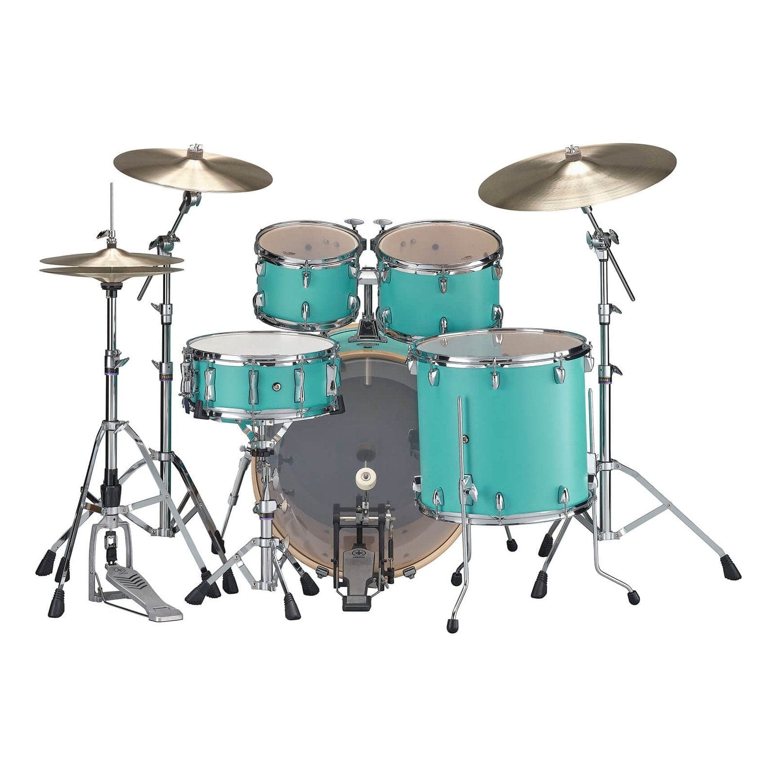 Yamaha Stage Custom Birch 5pc Drum Set w/22BD & 680 Hardware - Matte Surf Green