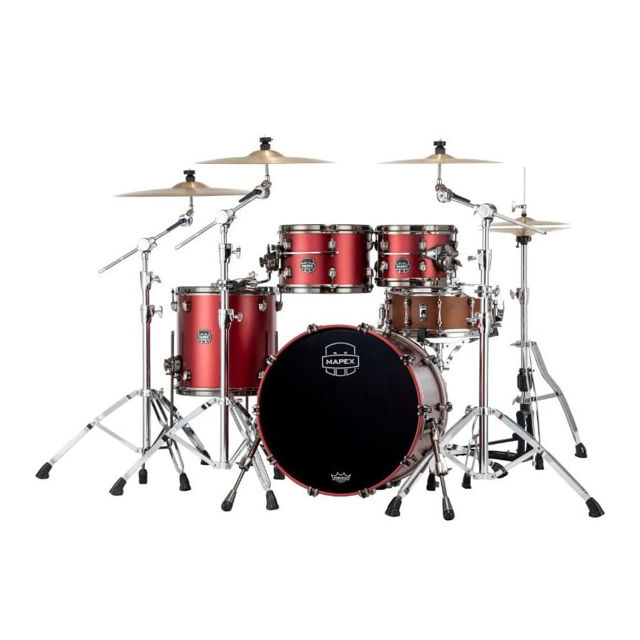 Mapex Saturn Evolution Fusion 4 Pc Birch Drum Set Without Snare - 20/10/12/14 - Tuscan Red