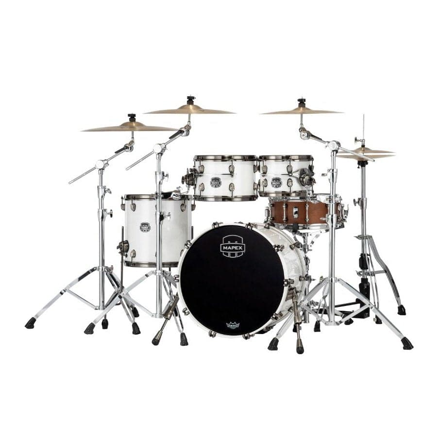 Mapex Saturn Evolution Fusion 4 Pc Birch Drum Set Without Snare - 20/10/12/14 - Polar White