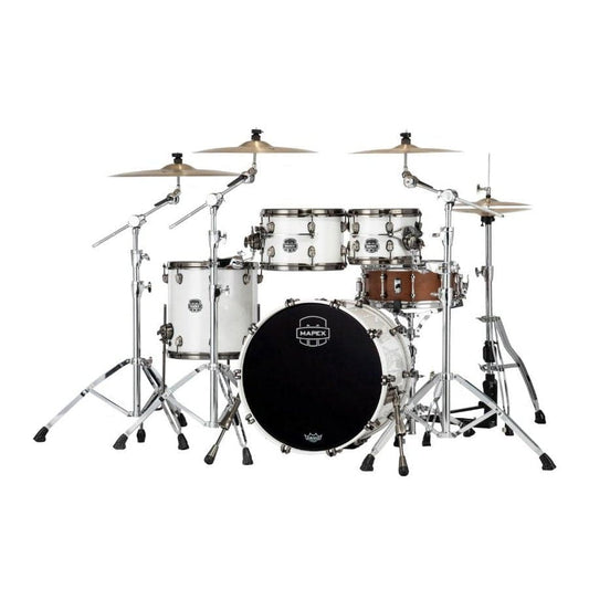 Mapex Saturn Evolution Fusion 4 Pc Maple Drum Set Without Snare - 20/10/12/14 - Polar White