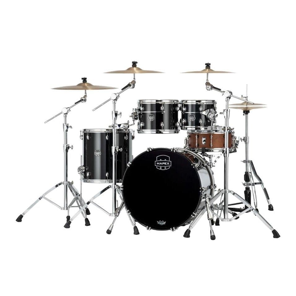 Mapex Saturn Evolution Rock 4 Pc Birch Drum Set Without Snare - 22/10/12/16 - Piano Black