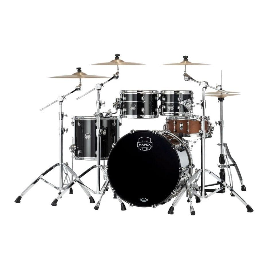 Mapex Saturn Evolution Classic 4 Pc Birch Drum Set Without Snare - 22/10/12/16 - Piano Black