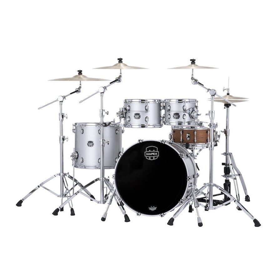 Mapex Saturn Evolution Classic 4 Pc Maple Drum Set Without Snare - 22/10/12/16 - Iridium Silver